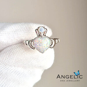 Angelic Irish Claddagh Keepsake Ring (Cubic Zirconia Birthstone)