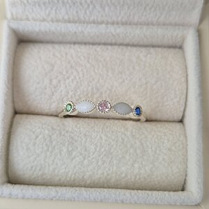 Angelic 2 Marquisette 3 CZ Birthstones Ring (3 Different Stones)